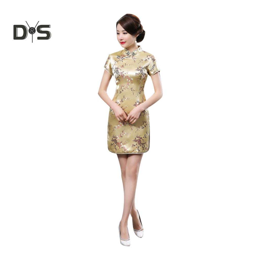 Женское мини платье в китайском стиле