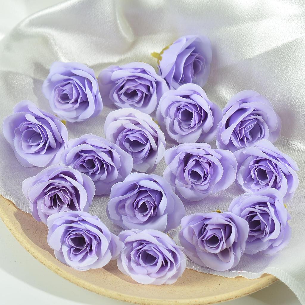 Искусственные головки роз для самостоятельного изготовления свадебного декора, подарочных коробок, одежды, венков и шелковых цветочных композиций