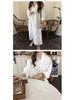 Korean Style Long Over-the-Knee Turn-Down Collar Cardigan Shirt for Women's Spring/Summer Sun Protection