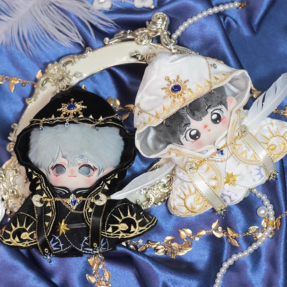 Nianniyhouse 10см 20см Плюшевая одежда Халат Пояс Волшебный плащ Хлопковая кукольная одежда Одевание (Черный, 10см)