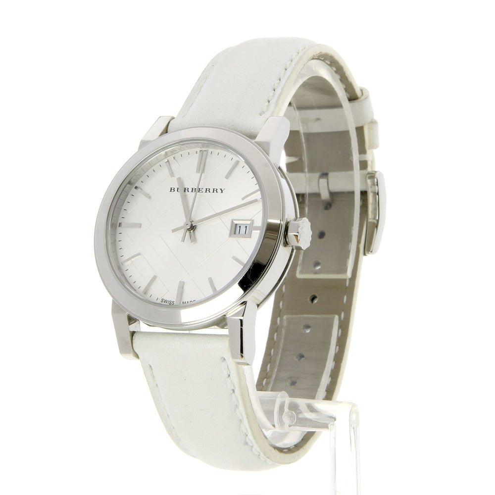 Burberry Женские часы The City с белым циферблатом и ремешком из белой кожи BU9128
