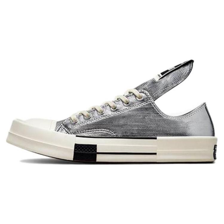 Chuck 70 Rick Owens x Chuck 70 Turbodrk Converse Низкие 'Серебряный Лак' A01292C
