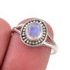 Natural Rainbow Moonstone Gemstone Handmade 925 Sterling Silver Ring S.7.5 S0r39