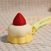 Keychain Pendant 3D Printing Strawberry Cake Design Decompression Clicker Toy with Lanyard Lightweight Mini Stress Relief Bag Pendant