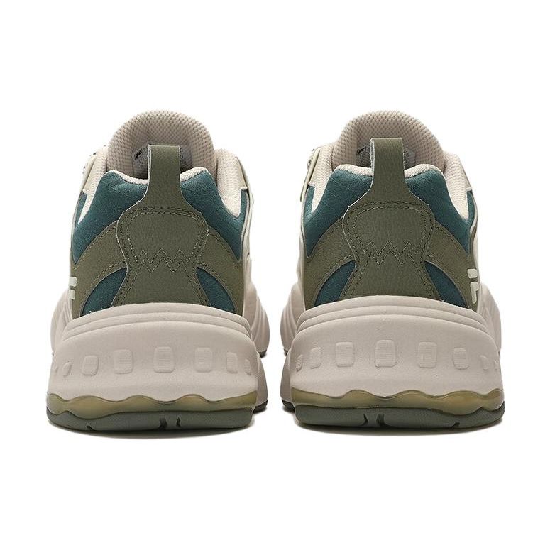 Fila Fusion Fabric Synthetic Leather Versatile Simple Shock Absorbing Wear Resistant Low Top Dad Shoes Men Sneaker White T12M341617FVS