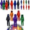 Kids 3pcs Among Us Cosplay Costume Children Halloween Party Show Sets Jumpsuit