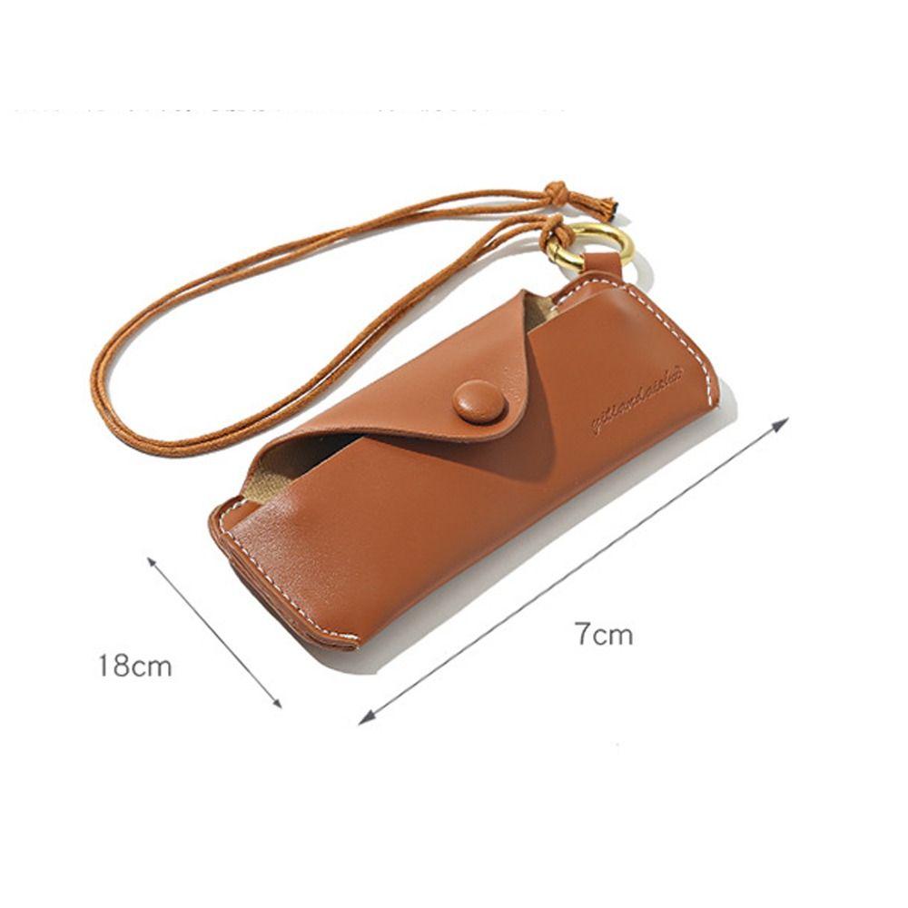 With Hanging Rope Sunglasses Bag PU Leather Reading Glasses Box Eyewear Protector Boys Girls
