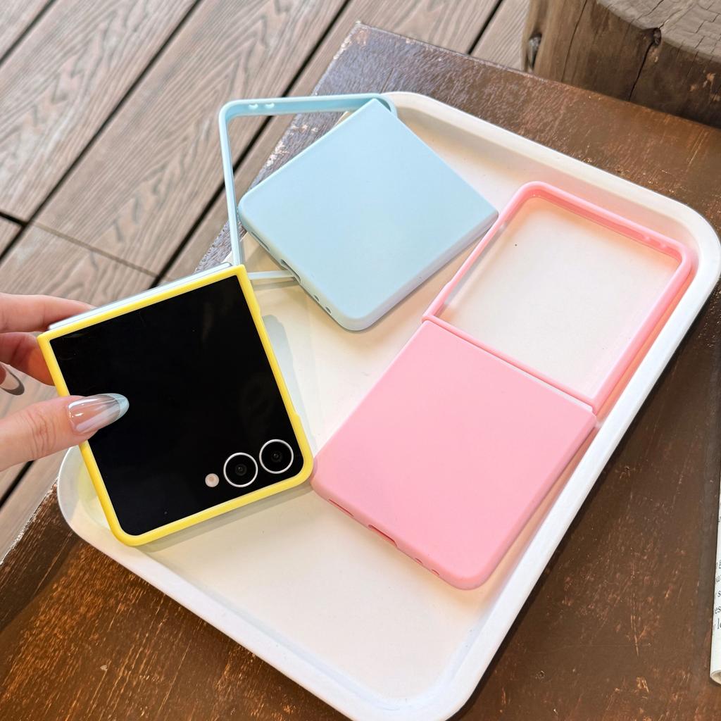 Official Fluorescence Neon Color Liquid Silicone Case For Samsung Galaxy Z Flip 7 6 5 ZFlip7 ZFlip6 Candy Matte Shockproof Cover