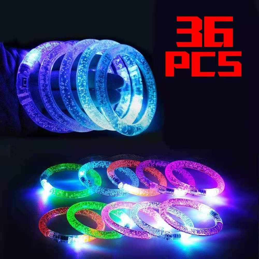36 Pack 6 Color Glow Sticks Bracelets Party Supplies for Kids and Adults Glow in The Dark , LED Bracelet Light Up Party Favors for Concerts,