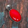 Italian Red Coral Gemstone 925 Sterling Silver Handmade Unique Jewelry Pendant