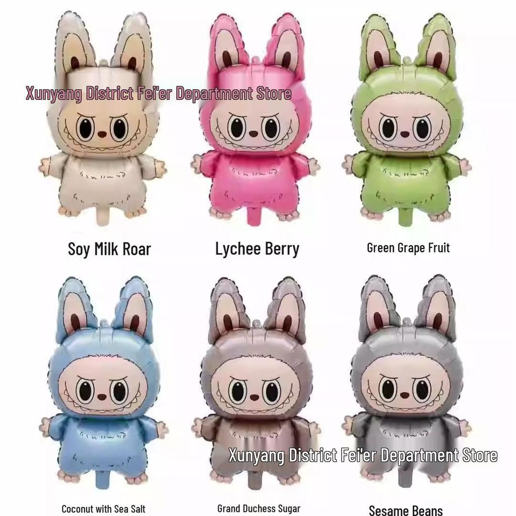 Очаровательное мультяшное украшение из фольгированного шара Лабубу для зимней вечеринки по случаю дня рождения