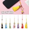 Lanyard Keychain Wrist Rope Bag Charm Tassel Phone Lanyard Cell Phone Hang Rope Lucky Cat Bells