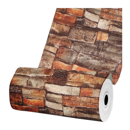 1 рулон обоев с кирпичным узором, самоклеящиеся винтажные настенные наклейки, легко отклеивающиеся и приклеивающиеся водонепроницаемые грязеотталкивающие обои для стен гостиной