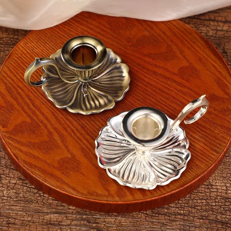 Подсвечник в европейском стиле на День святого Валентина, ручные подсвечники, ретро-подставка для свечей с одной головкой, конусный держатель