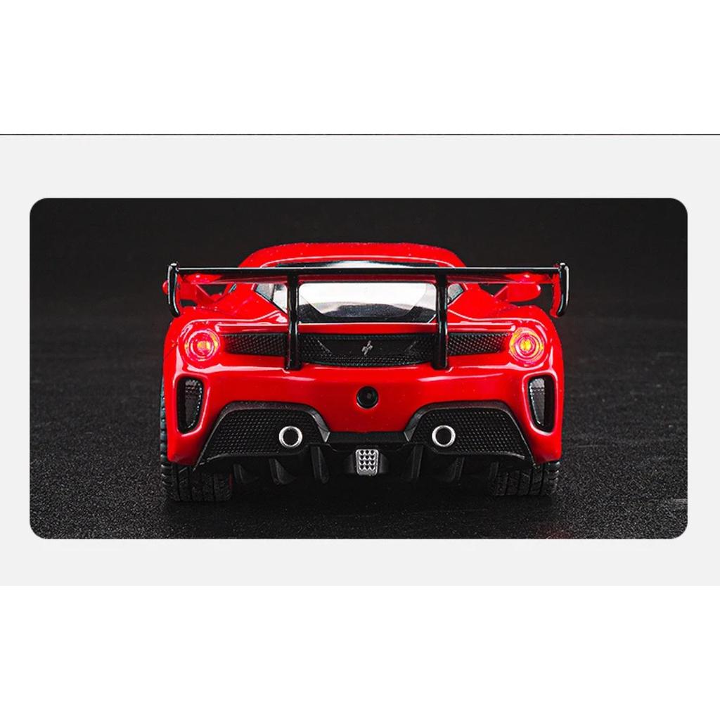 1/32 Ferrari 488 Суперкар Металлический Автомобиль Литье под Давлением и Игрушечные Транспортные Средства Модель Автомобиля Звук и Свет Оттяни Назад Игрушки Автомобили Подарки