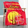 Football Yellow Hat Customize Your Name Blanket Cozy Customizable Blanket Soft & Cozy Versatile for Sofa Seaside Chair Picnics