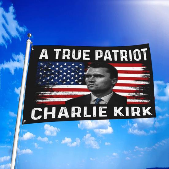 Флаг RIP Чарли Кирк Настоящий патриотический памятный флаг 3×5 футов Уличный двухсторонний баннер для декора сада, патио, балкона, забора