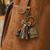 Halloween Charm Keychain Mini Bow Ghost Pendant with Tombstone Tag, Spliced Patch And Pumpkin Keychaine Basket, Retro Rotating Lobster Clasp Key Ring