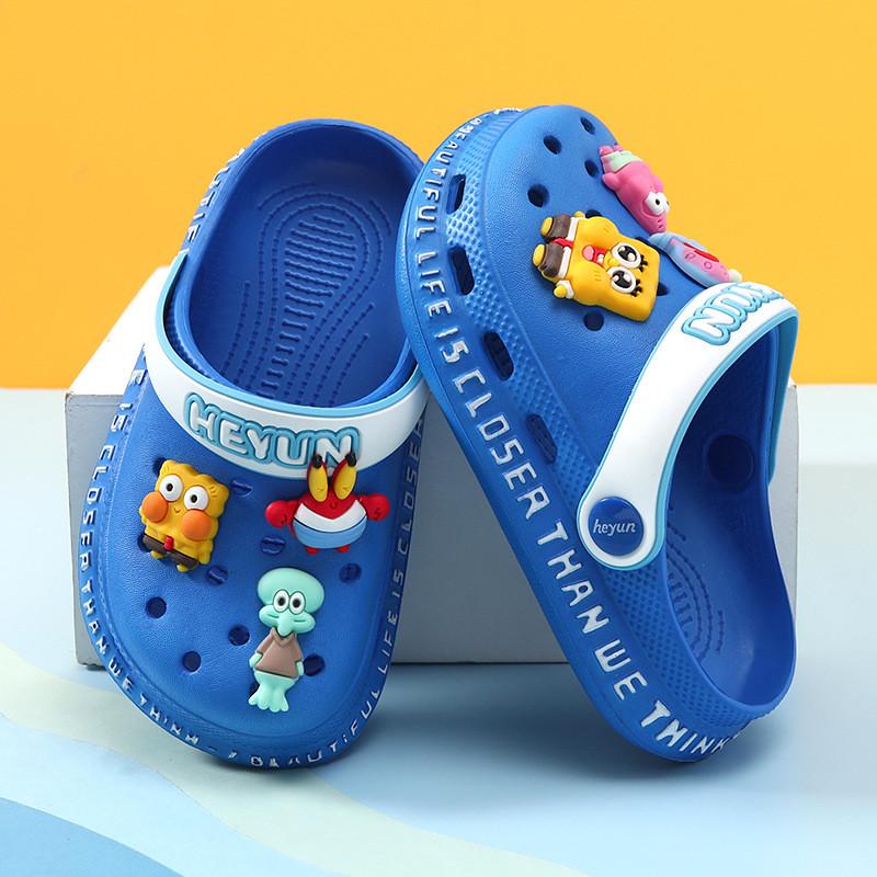 Стильные и дышащие детские летние сандалии-шлепанцы из ЭВА с мультяшным дизайном, доступны в нескольких цветах