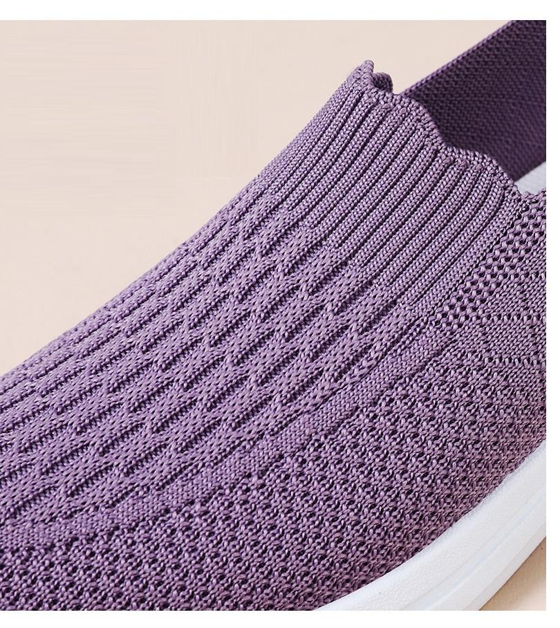 2025 New Slip On Walking Shoes Women Spring Summer Breathable Knit Loafers Woman Casual Orthopedic Shoes Female Wedge Sneakers