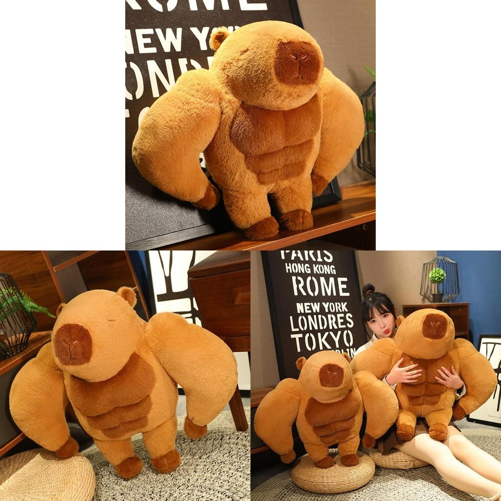 Capybara Muscle Plush Toy Animal Pillow Stuffed Birthdays Gifts Room Decoration
