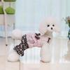 Stylish Round Neck Dress-up Breathable Floral Printed Pet Bowknot Bodysuit Costume Jumpsuits
