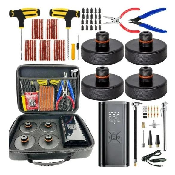 Rubber Lifting Jack Pad Axle Stand Adapter Pucks Tool Chassis For Tesla Model 3 S X Y Car Tire Repair Kit With Electric Pump