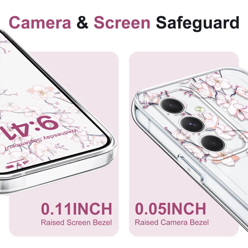 Прозрачный чехол для телефона 'Цветочный танец' для Samsung Galaxy A73 A72 A54 A53 A52 A34 A33 A24 A23 A14 A13 A12 A04S A03, TPU