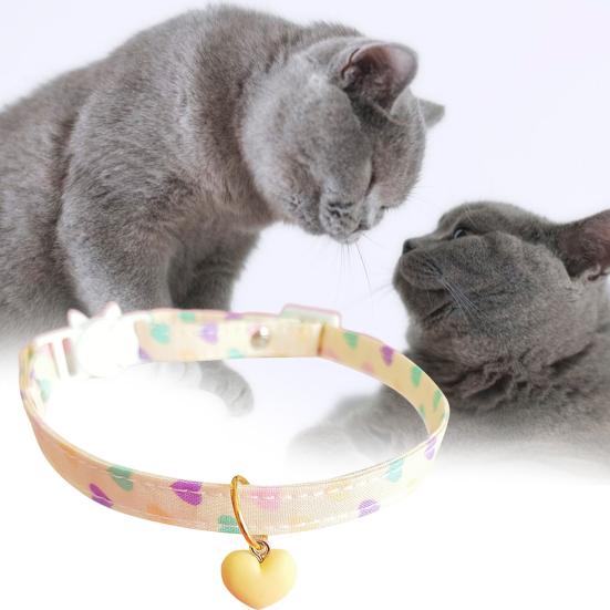 Удобный регулируемый шарф с пряжкой для маленькой кошки, ожерелье с собакой и подвеской в ​​виде сердца на каждый день