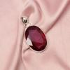 925 Sterling Silver Natural Red Garnet Gemstone Pendant Silver Chain Necklace