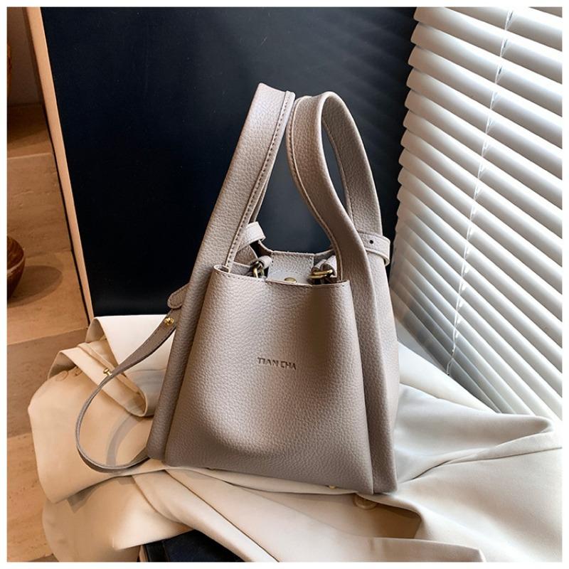 Сумка-ведро с узором личи, новая высококлассная сумка, женская простая на плечо, портативная сумка-овощная корзина