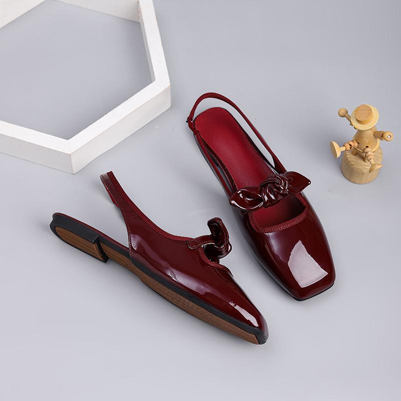 Модные балетки с принтом в горошек для женщин, элегантные туфли Мэри Джейн с эластичной резинкой и квадратным носком, женские лоферы с неглубоким вырезом для весны и осени