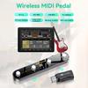 Беспроводная MIDI-педаль-контроллер 5 режимов Цифровой дисплей 25 часов USB Педаль-переключатель Металлический переключатель Беспроводной приемник для микшера Электрический