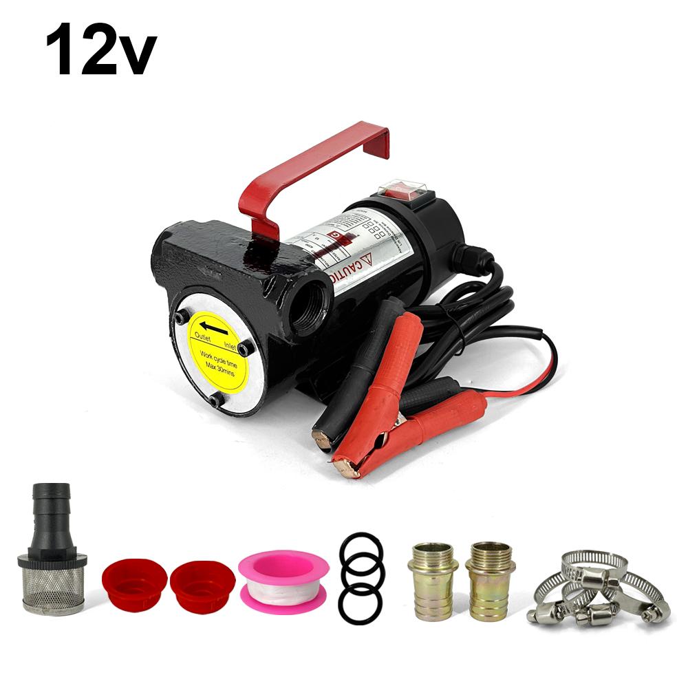 12V 24V Portable Electric Oil Pump 4200r/min Self Priming Fuel Oil Dispensing Transfer Pump with Hose Tail Connector