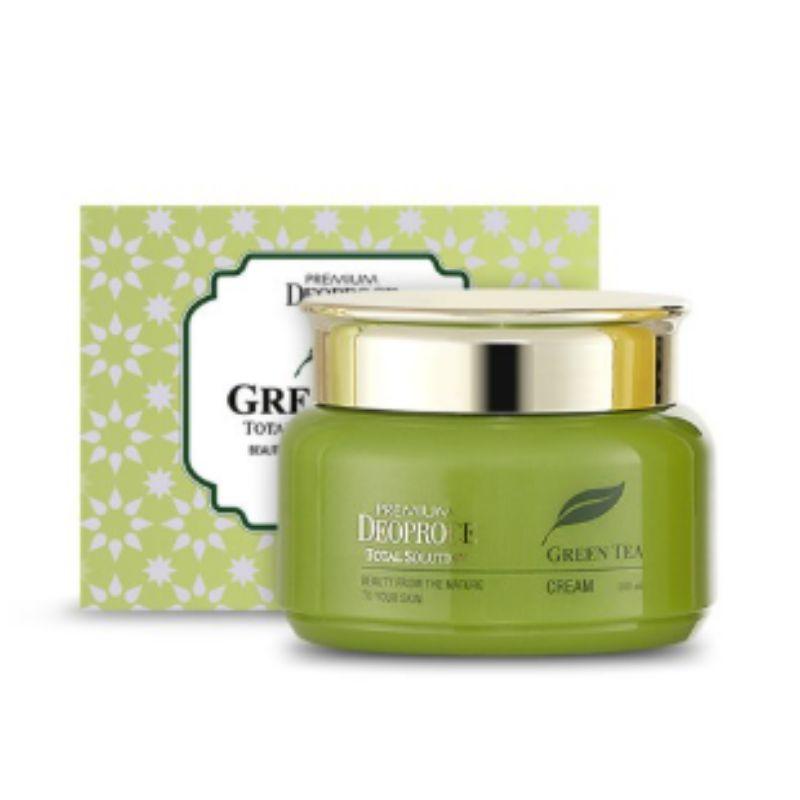 DEOPROCE Premium Green Tea Total Solution Cream 100ml – Hydrating & Soothing Face Cream for Healthy, Balanced Skin