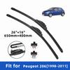 Wiper Blades for Peugeot 206 1998-2011 Front Double Rubber Strip Wiper Blade Windshield Brushes Windscreen Window Accessories