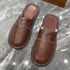 2024 Новые высококачественные кожаные тапочки для мужчин, домашняя обувь на все времена года, деловые тапочки, пары обуви