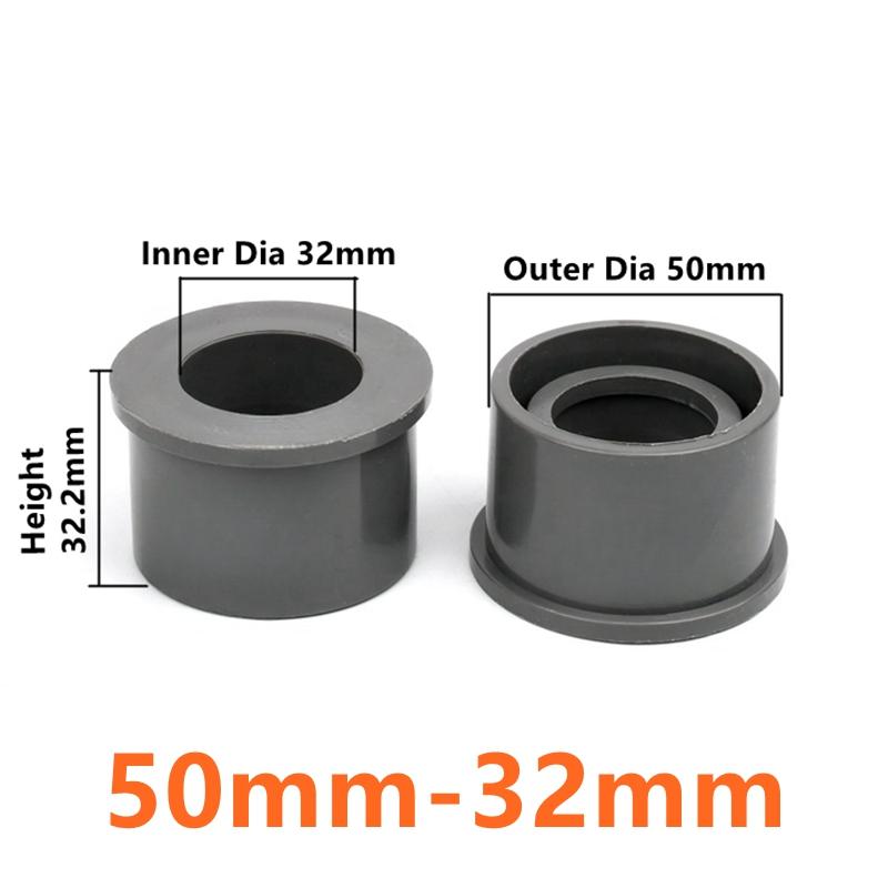 25~63mm To 20/25/32/40/50mm PVC Reducing Pipe Connectors Garden Irrigation Joint Water Supply Pipe Adapter Aquarium Pipe Bushing