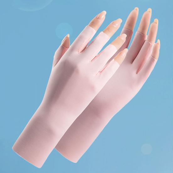 Отличные перчатки для лампы для ногтей, полупальцы, впитывающие пот, защита от УФ-излучения, ЕМА