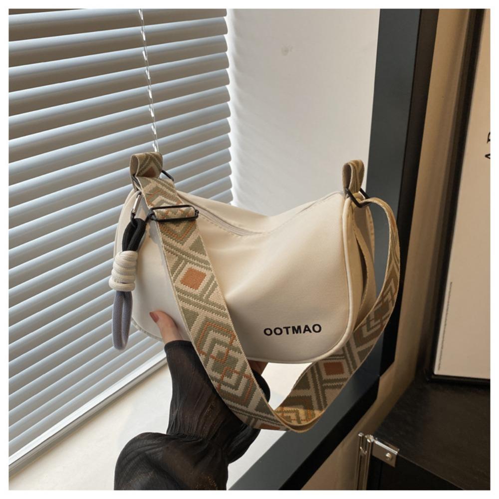 New Casual Crossbody Bag Portable Wide Shoulder Strap Design Shoulder Bag Large Capacity Bucket Bag