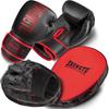 ZHENGTU Boxing Gloves and Mitt Set with Punching Gloves, One Size Fits All, for Martial Arts, Karate, and Practice, Perfect for Exercise (Black & Red)