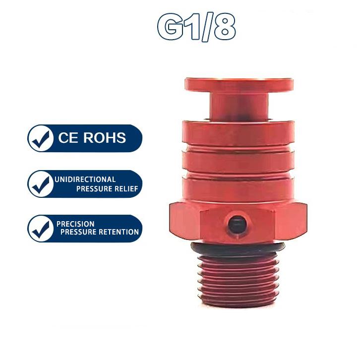 G1/8 Quick Vent Drain Valve Air Relief Valve Switch Manual Push-to-Vent High Pressure Vent Regulator Valve Aluminum Alloy