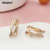 SIMJOO Beautiful Zircon Earrings Chic Simple Irregular Multi-level Earrings for Women