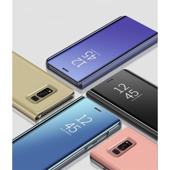 Чехол Samsung Galaxy S9 - Чехол-книжка с откидной крышкой-зеркалом серебристого цвета Защита Clear View [Phonillico®]