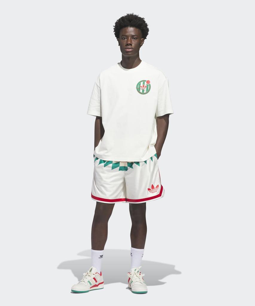 adidas Футболка с гербом баскетбола - Белая:Зеленый / Kd3614