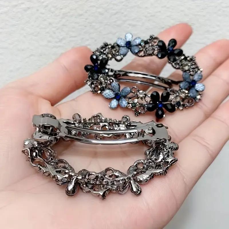 Элегантная винтажная заколка-заколка в форме цветка из 3 предметов для женщин и девочек, идеально подходящая для хвостиков и косичек