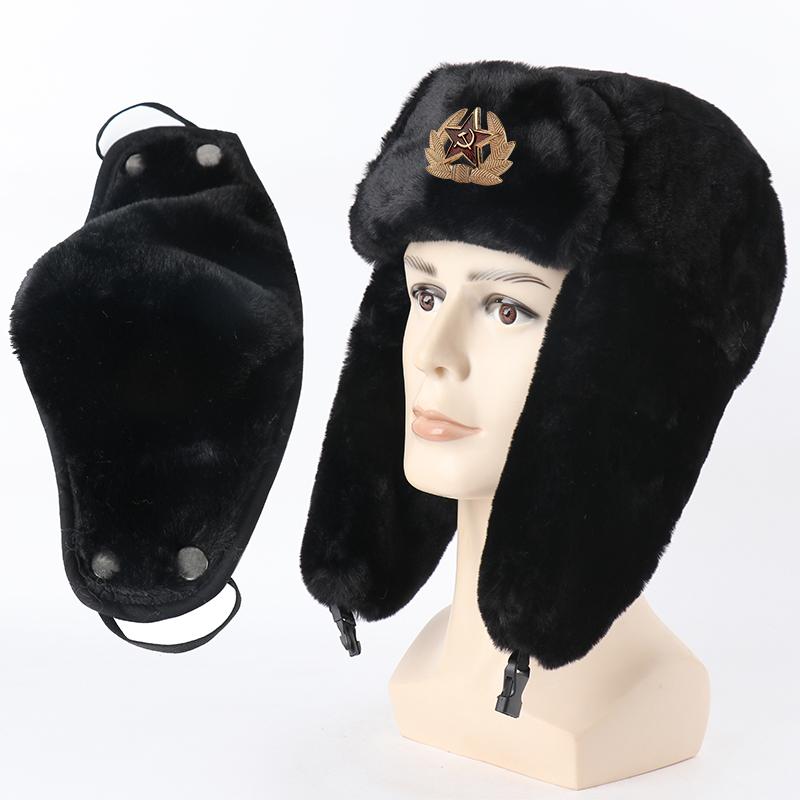 Шапка-бомбер для мужчин и женщин, русские шапки-ушанки, шапки-ушанки из искусственного кроличьего меха, снежные шапки, шапки-ловушки
