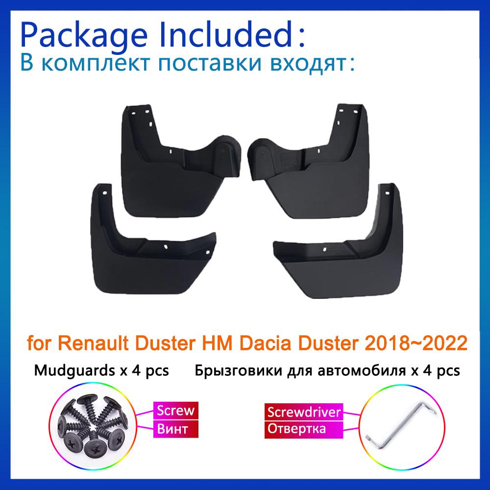 Брызговики для Renault Duster HM 2018 ~ 2022, аксессуары Dacia Duster, брызговики, передние и задние крылья, колеса
