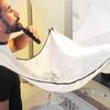 BEMSM-Beard Apron Beard Bib Shaving Apron Barber Cape Shaving Bib with Suction Cup - White