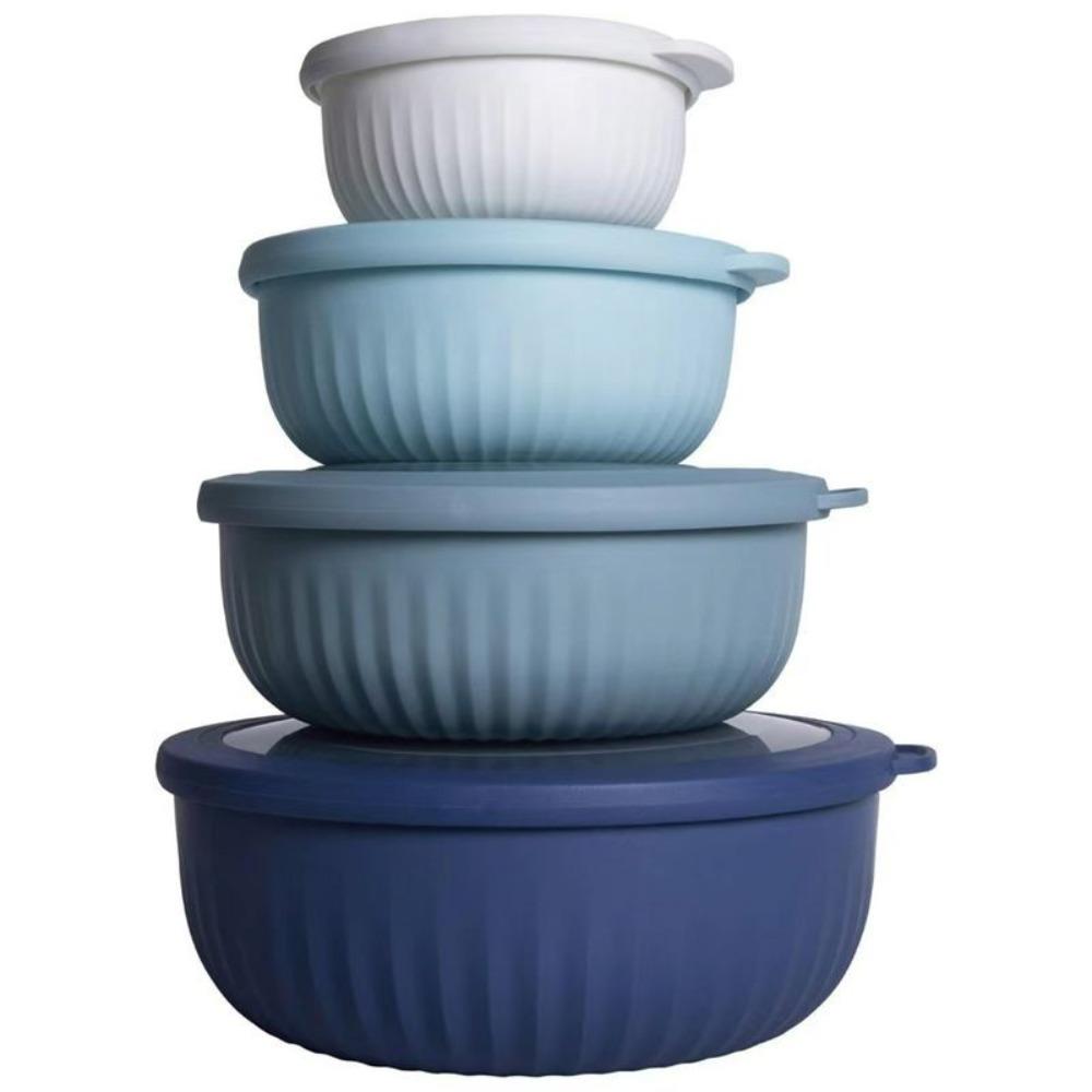 4 pieces/set Food Grade Salad Bowl Stacking Refrigerator Preservation Box Portable Crisper Outdoor